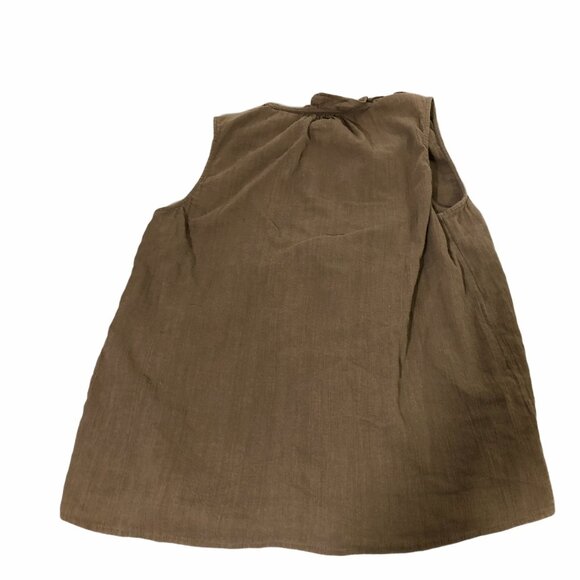 Ann Taylor Loft Shirt Boho Top Sleeveless Women M Brown Cotton V Neck - Picture 5 of 8